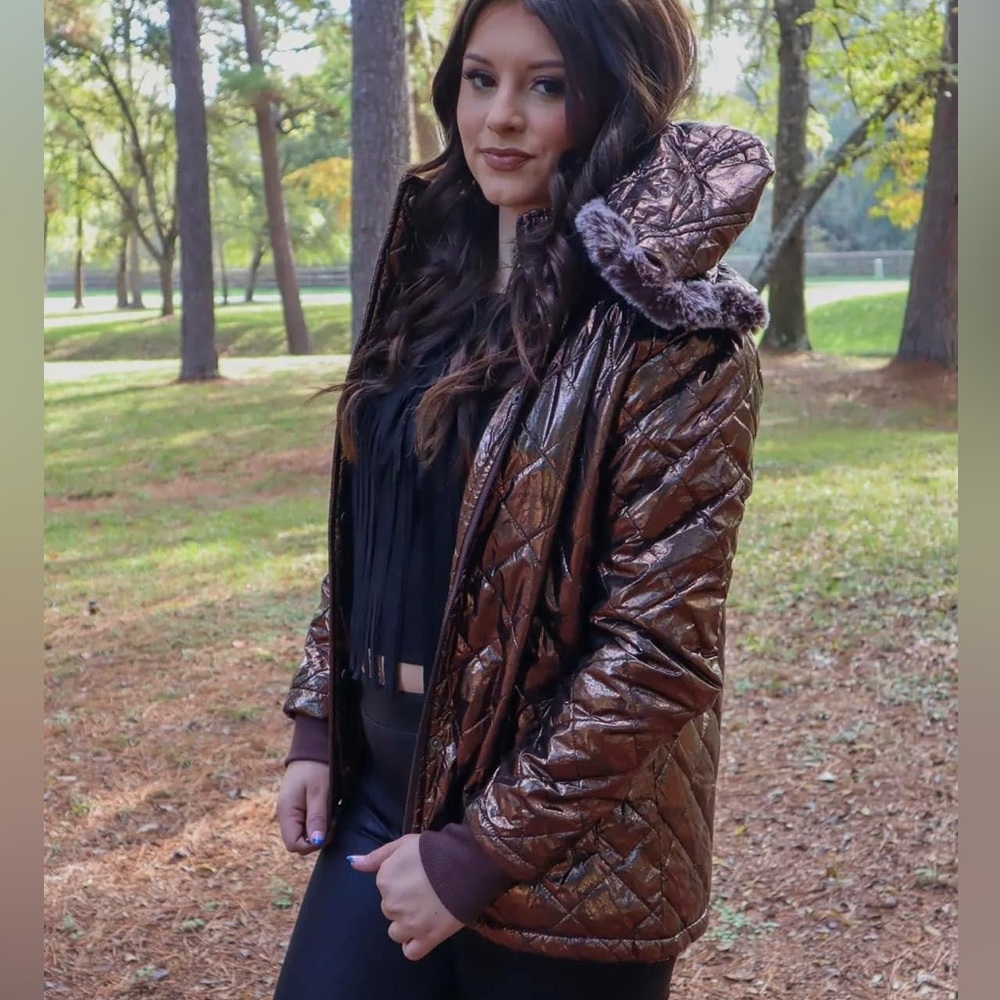 GORGEOUS BROWN METALLIC COAT